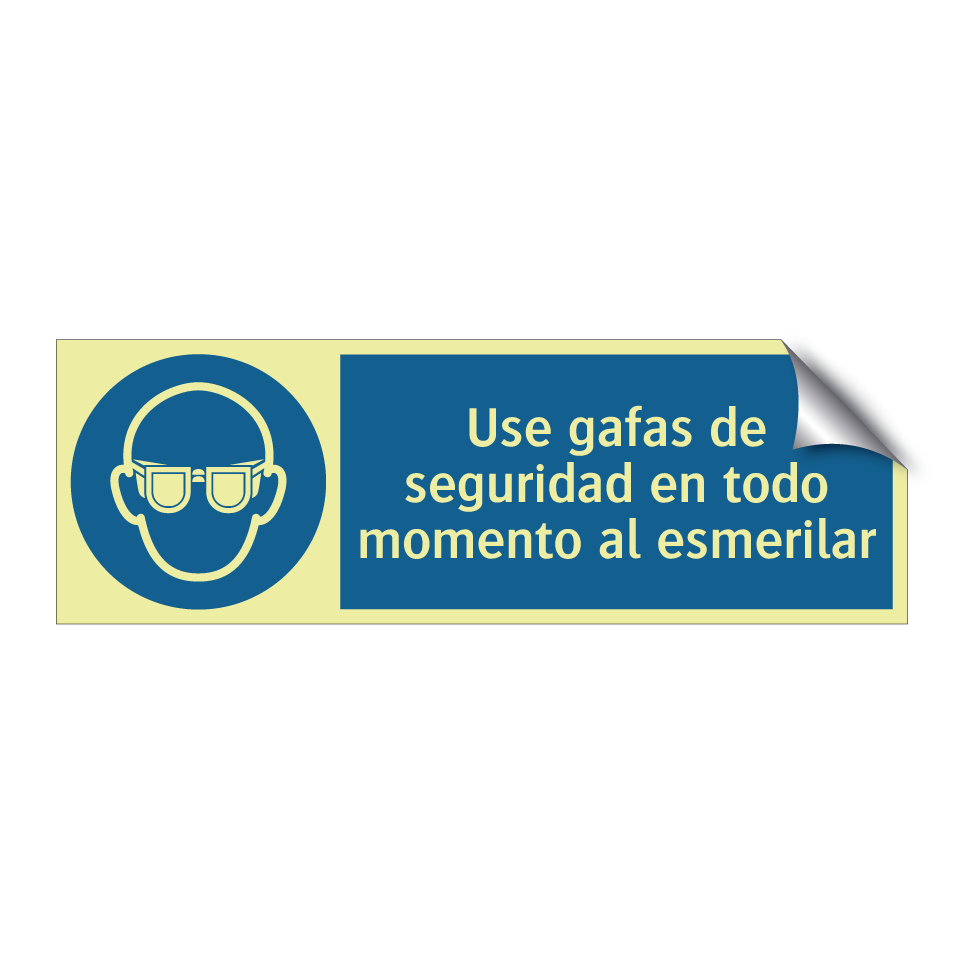 Use gafas de seguridad en todo momento al esmerilar