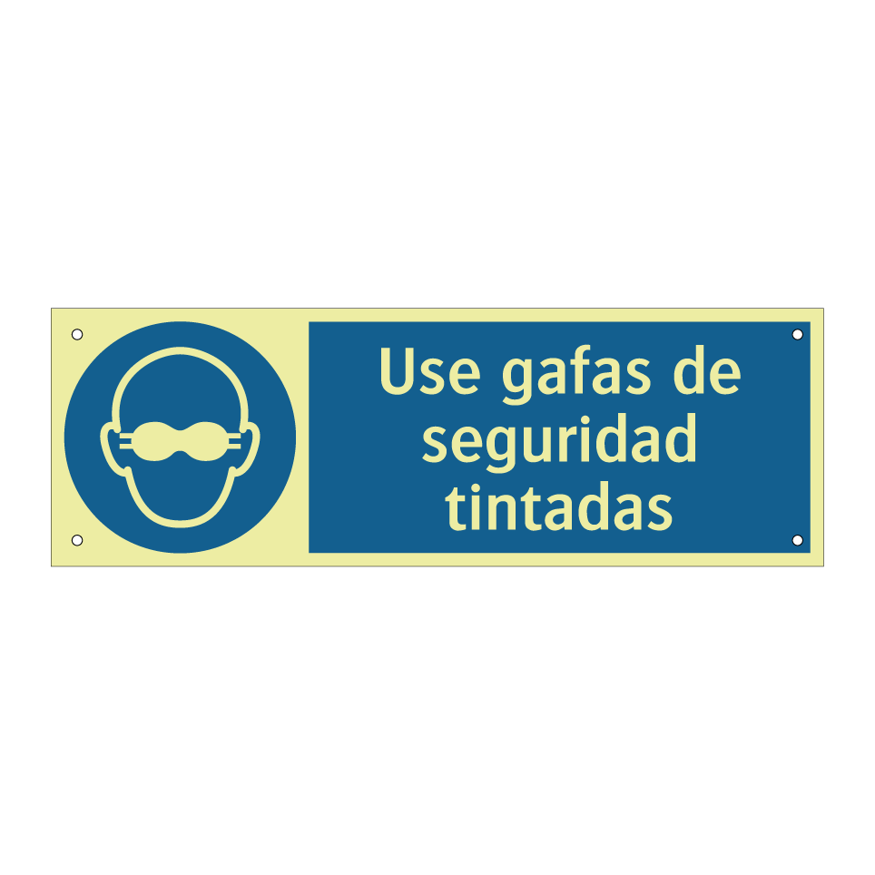 Use gafas de seguridad tintadas