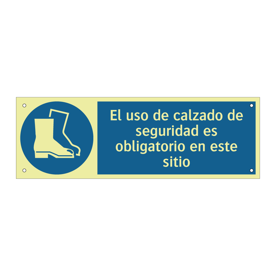 El uso de calzado de seguridad es obligatorio en este sitio