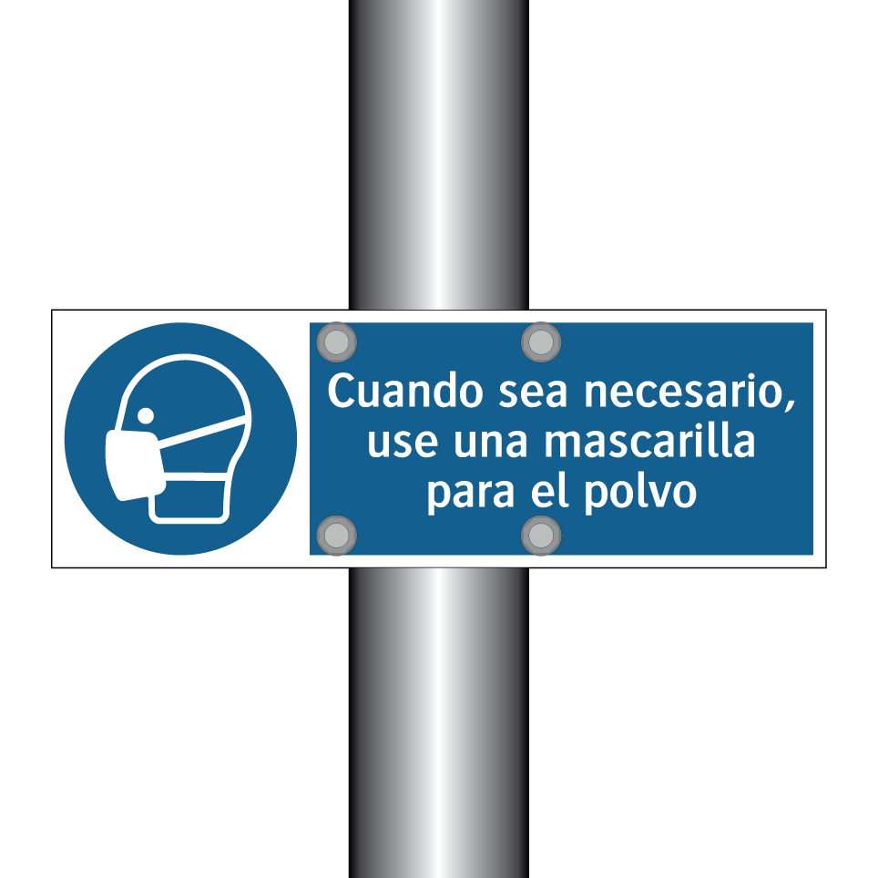 Cuando sea necesario, use una mascarilla para el polvo