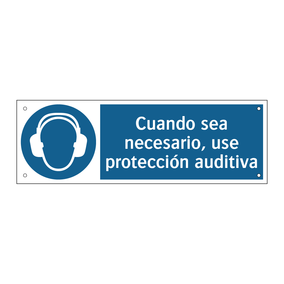 Cuando sea necesario, use protección auditiva