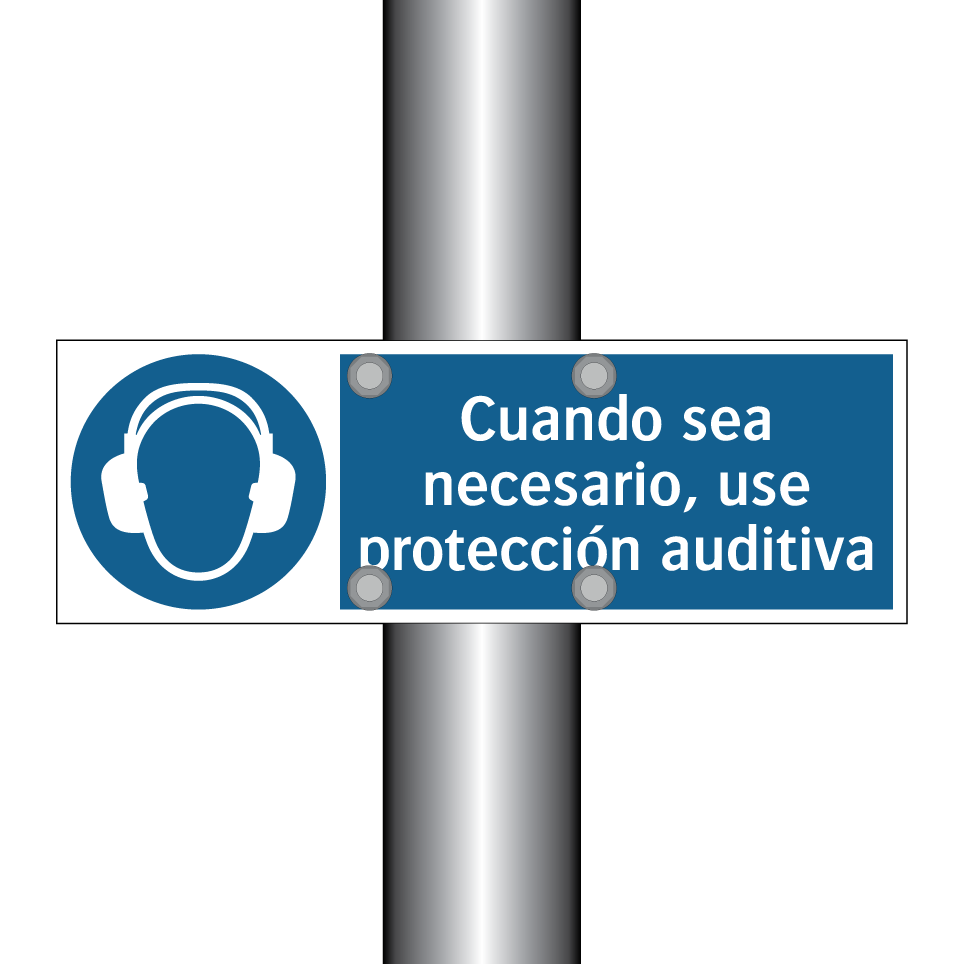 Cuando sea necesario, use protección auditiva