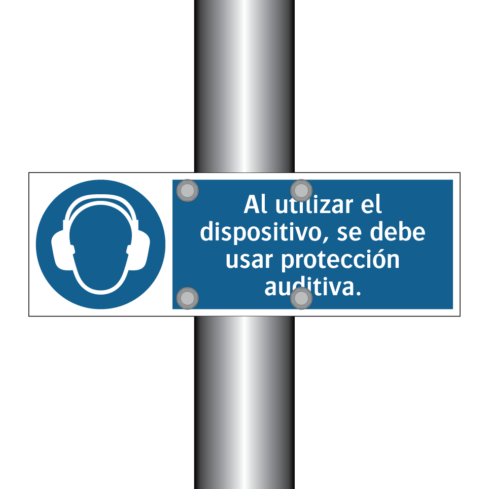 Al utilizar el dispositivo, se debe usar protección auditiva.