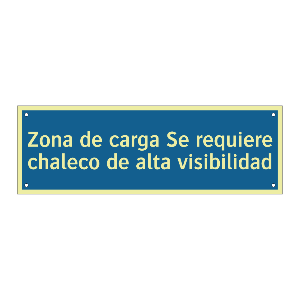 Zona de carga Se requiere chaleco de alta visibilidad