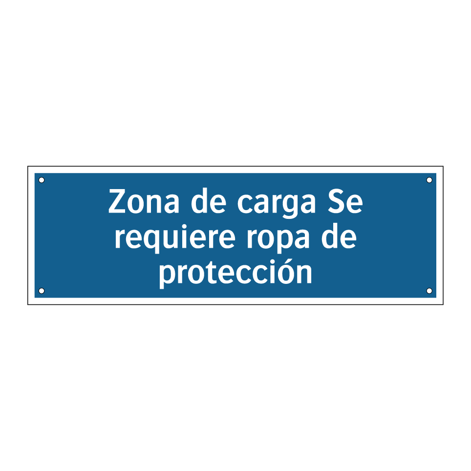 Zona de carga Se requiere ropa de protección