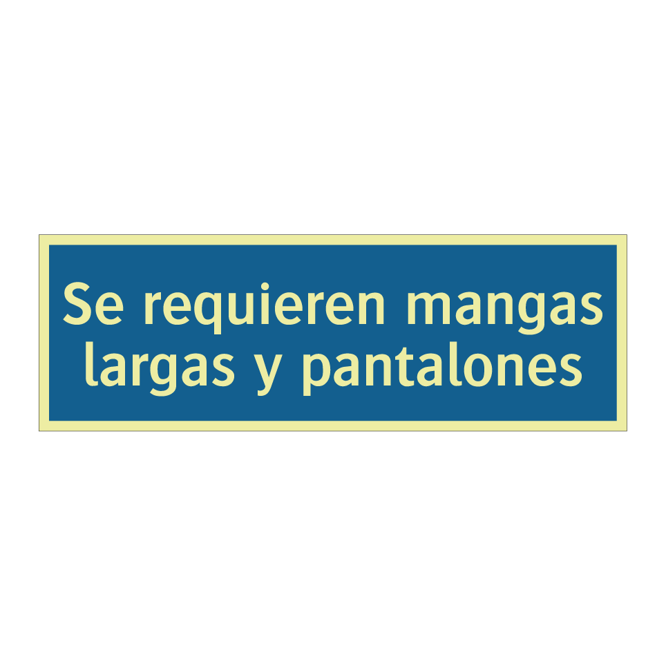 Se requieren mangas largas y pantalones