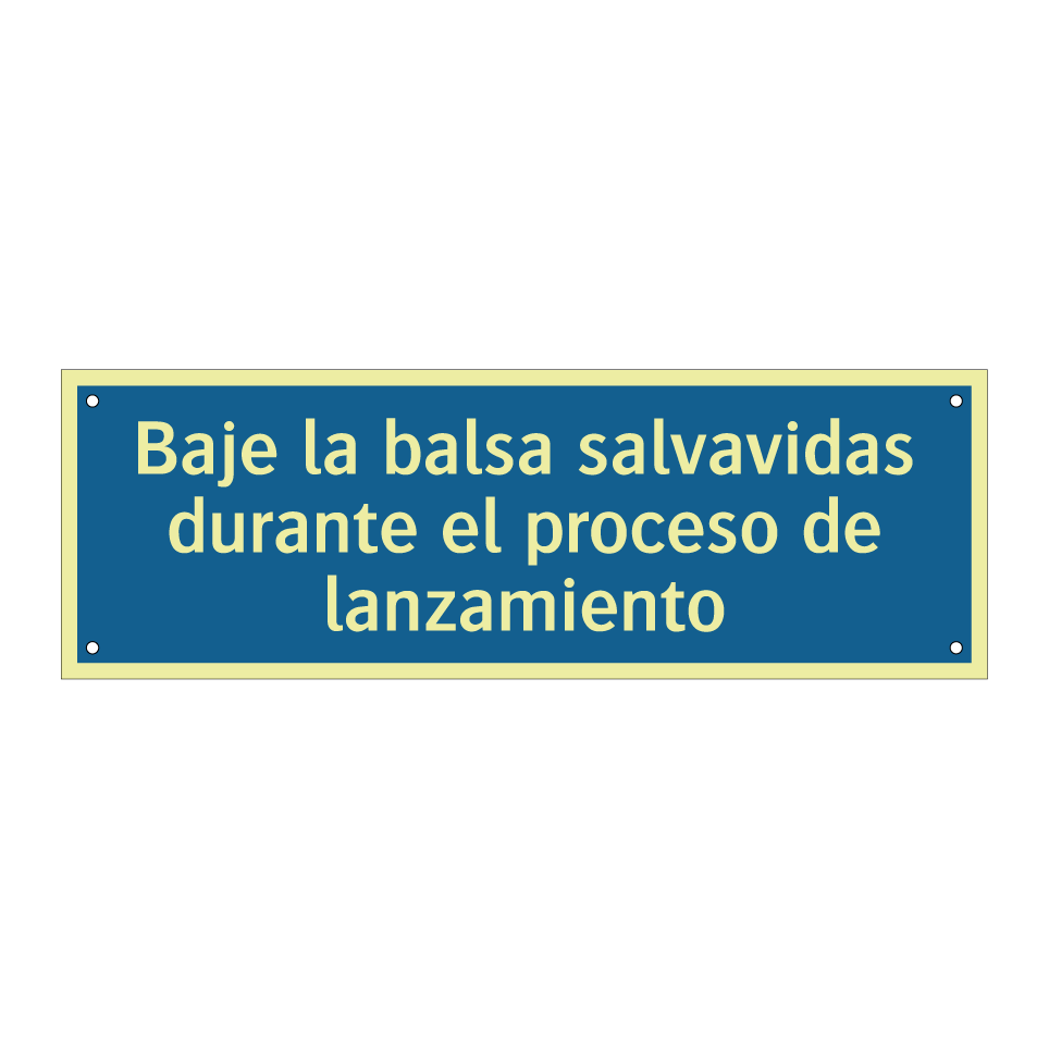 Baje la balsa salvavidas durante el proceso de lanzamiento
