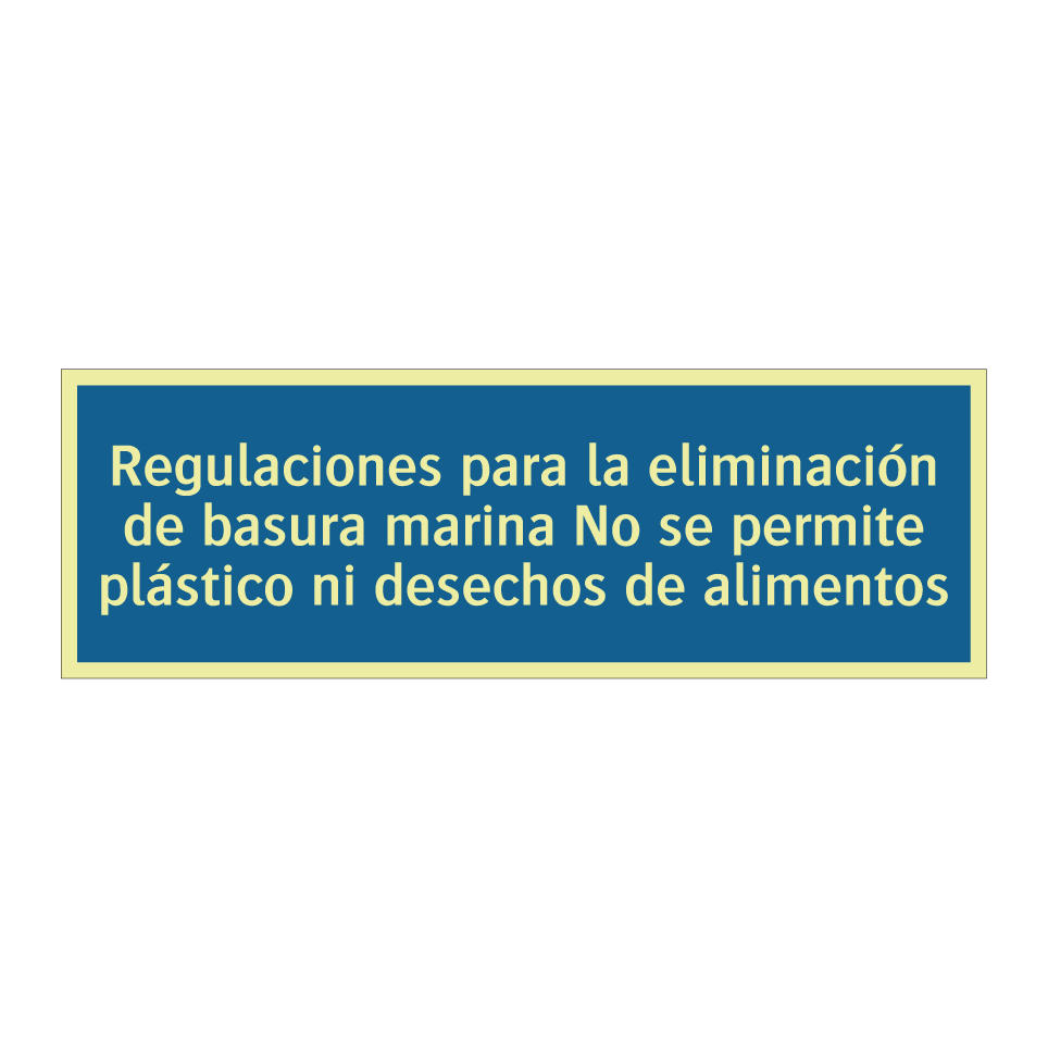 Regulaciones para la eliminación de basura marina No se permite plástico ni desechos de alimentos