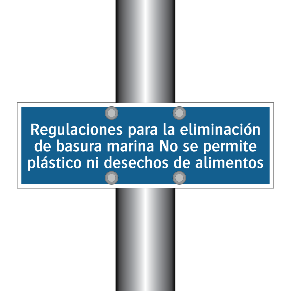 Regulaciones para la eliminación de basura marina No se permite plástico ni desechos de alimentos