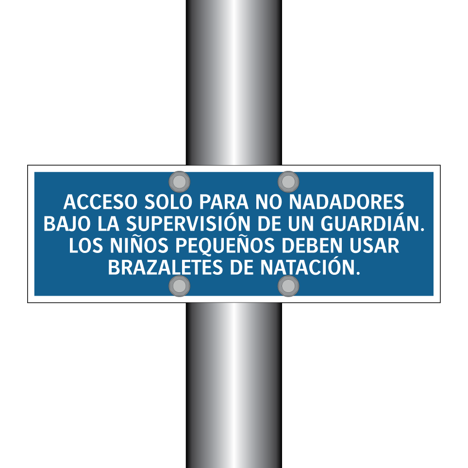 ACCESO SOLO PARA NO NADADORES BAJO LA SUPERVISIÓN DE UN GUARDIÁN. LOS NIÑOS PEQUEÑOS DEBEN USAR BRAZALETES DE NATACIÓN.