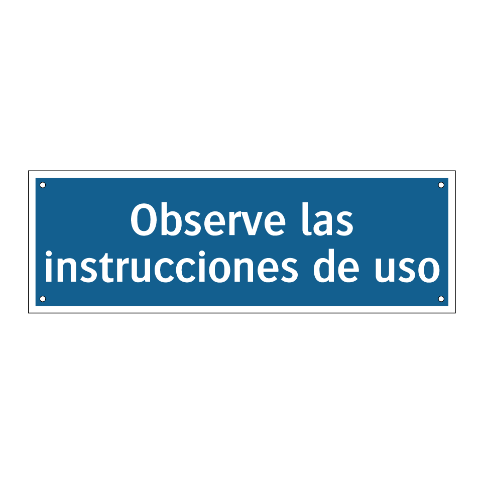 Observe las instrucciones de uso