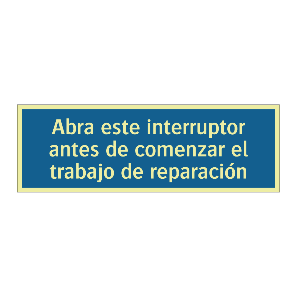 Abra este interruptor antes de comenzar el trabajo de reparación