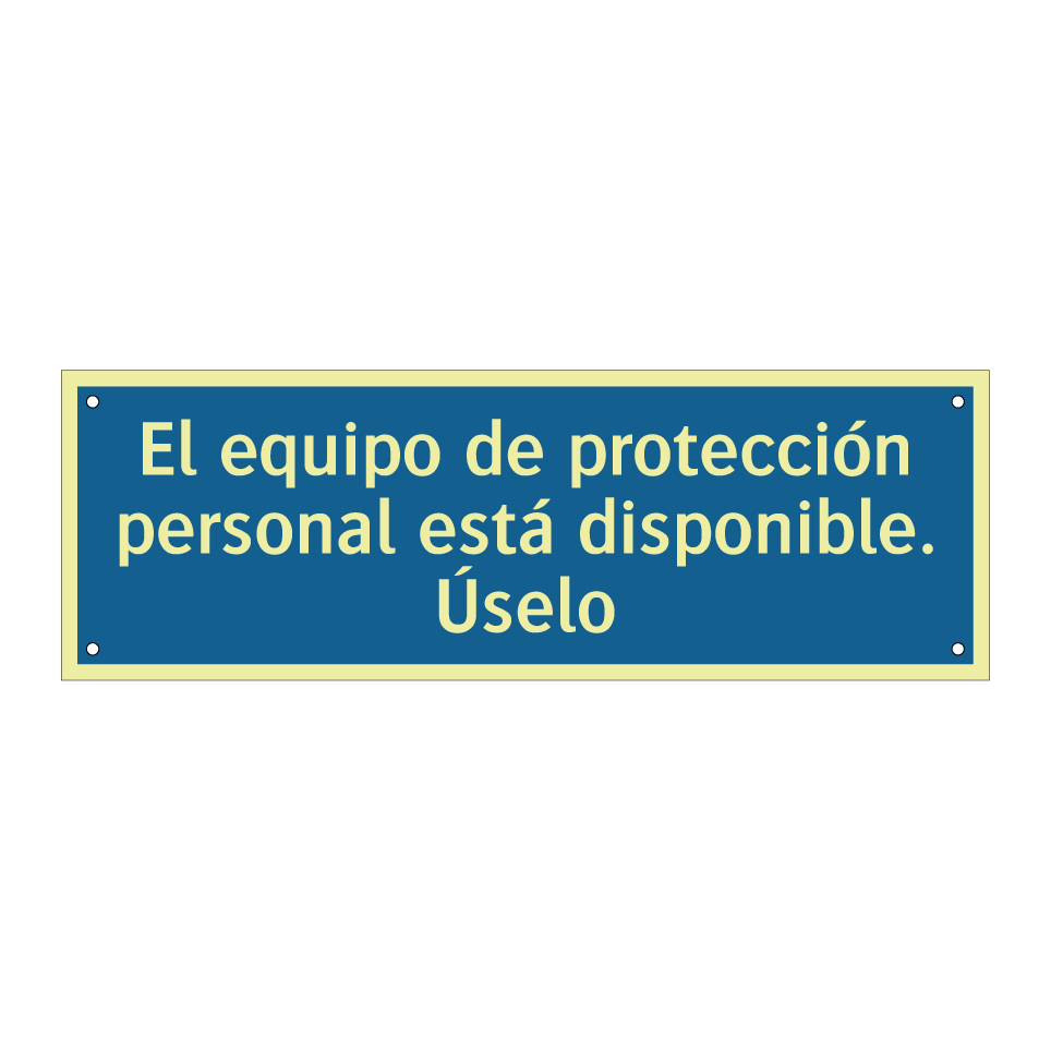 El equipo de protección personal está disponible. Úselo