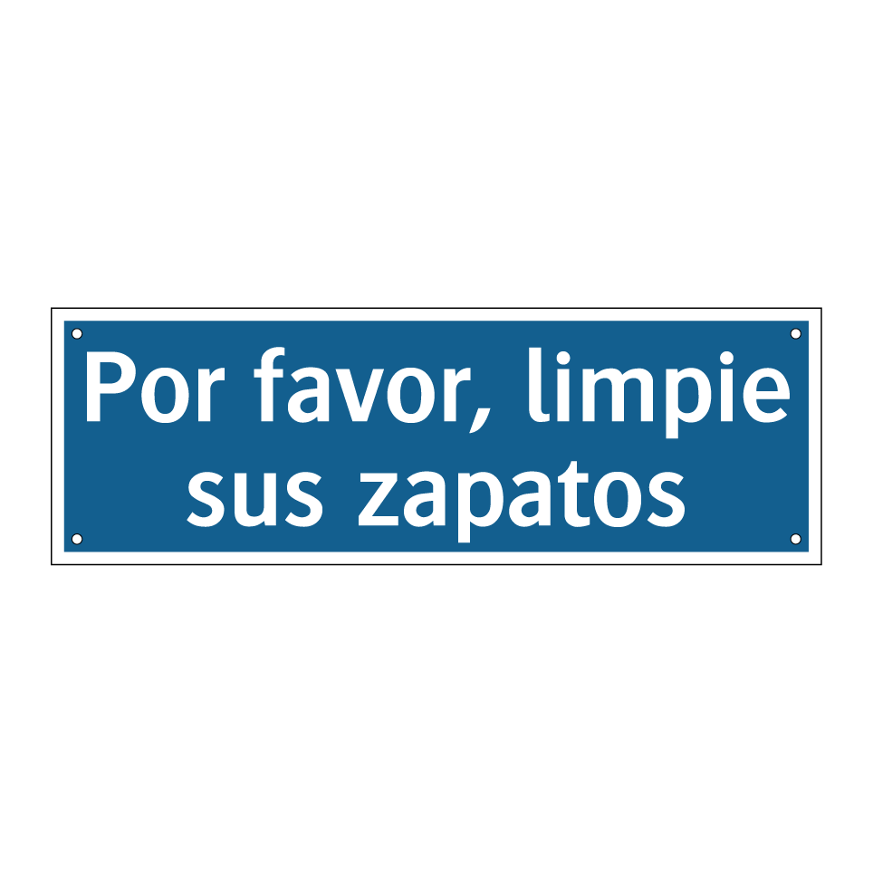 Por favor, limpie sus zapatos