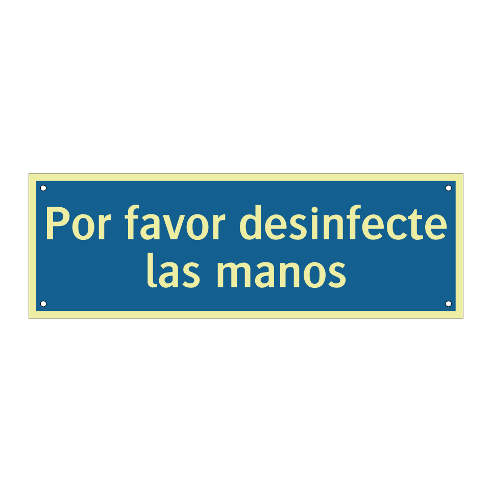 Por favor desinfecte las manos