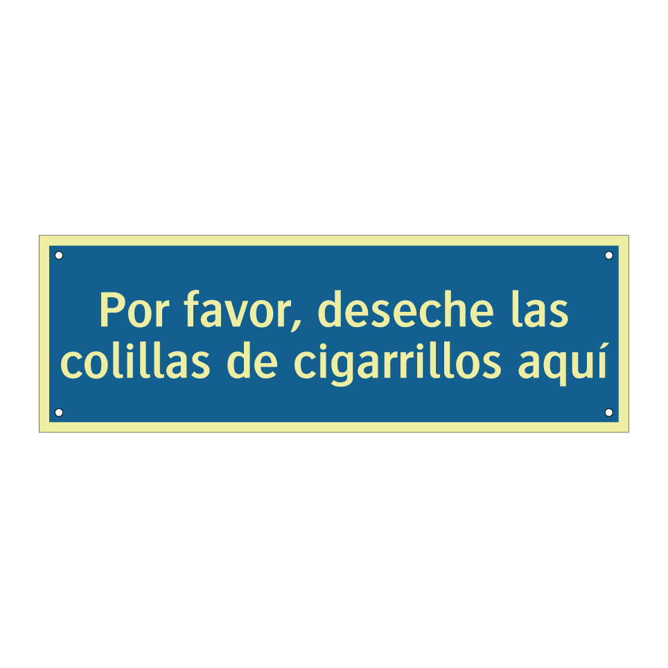 Por favor, deseche las colillas de cigarrillos aquí