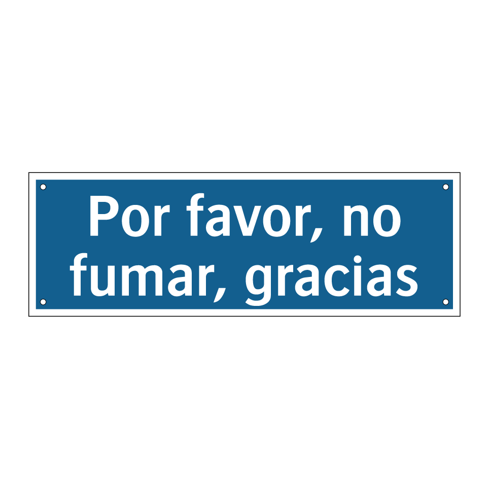 Por favor, no fumar, gracias