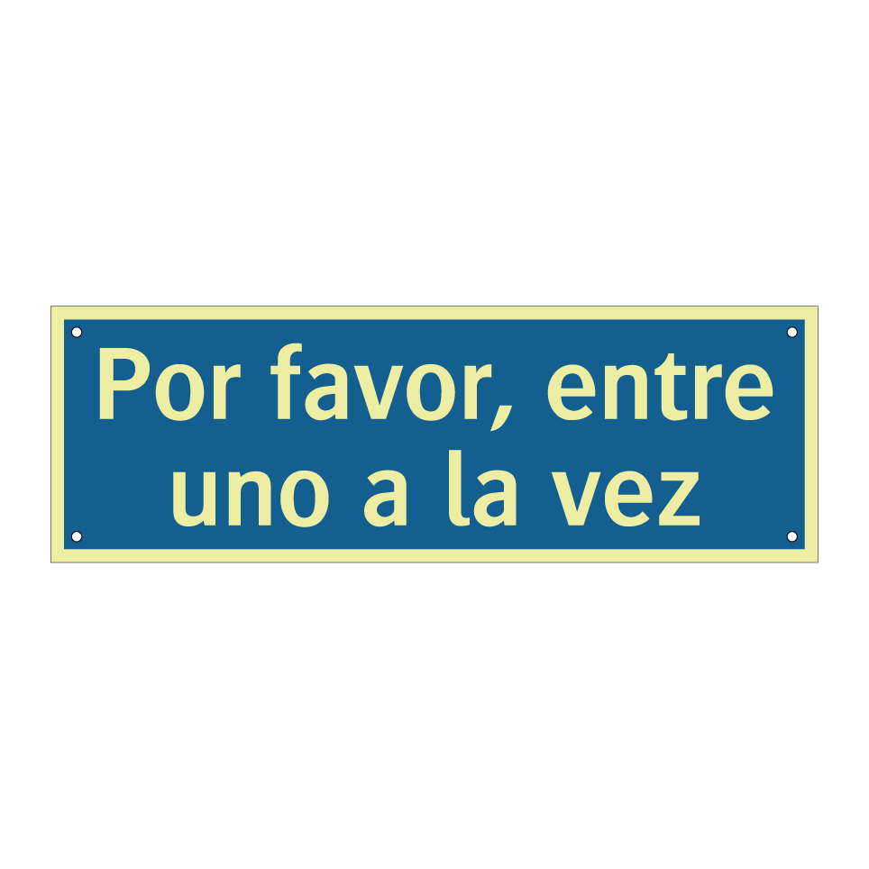 Por favor, entre uno a la vez