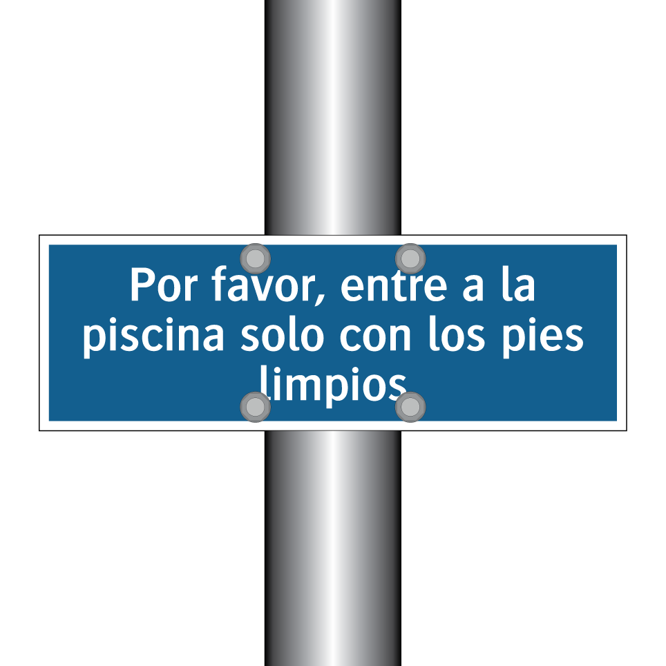 Por favor, entre a la piscina solo con los pies limpios