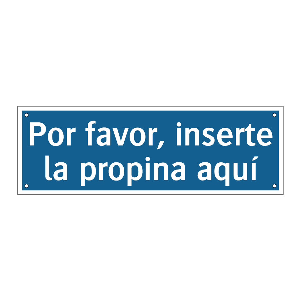 Por favor, inserte la propina aquí