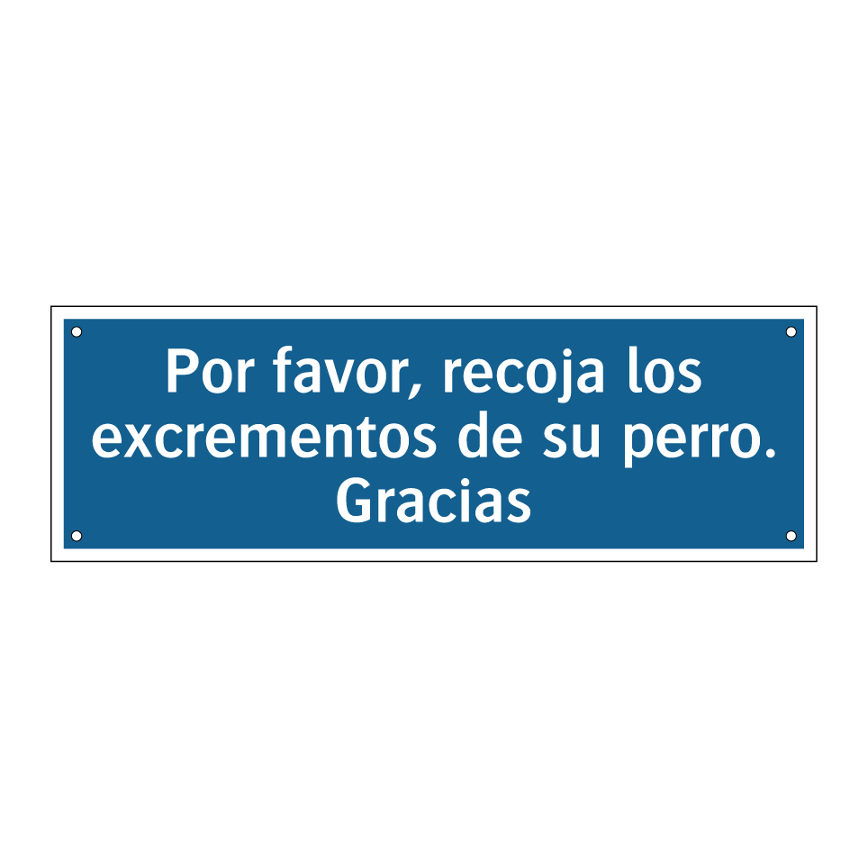 Por favor, recoja los excrementos de su perro. Gracias