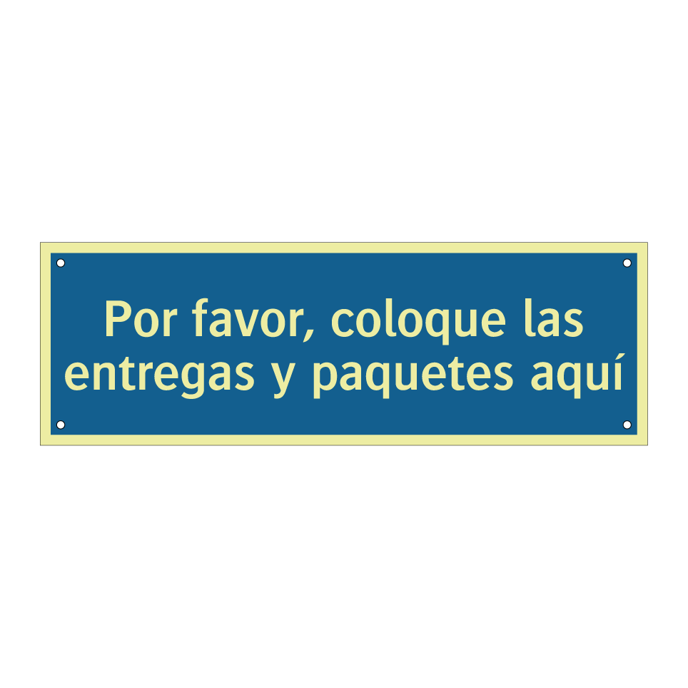 Por favor, coloque las entregas y paquetes aquí