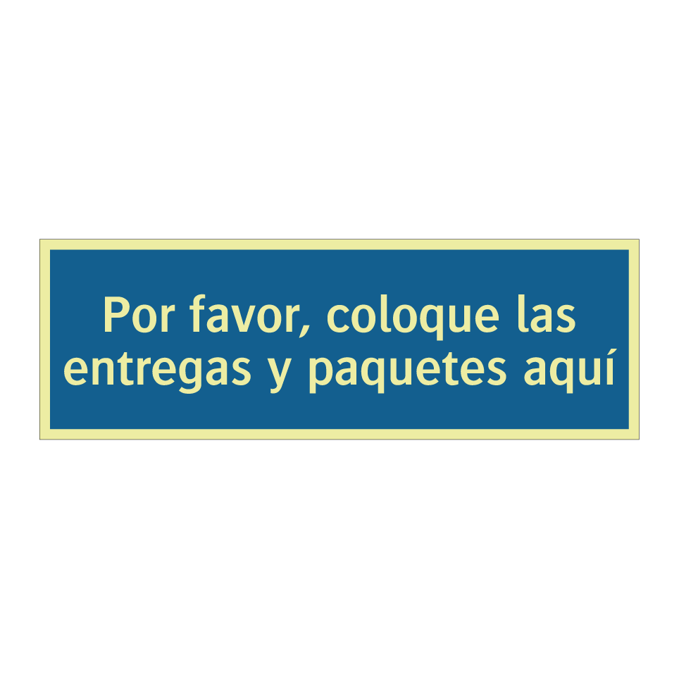 Por favor, coloque las entregas y paquetes aquí