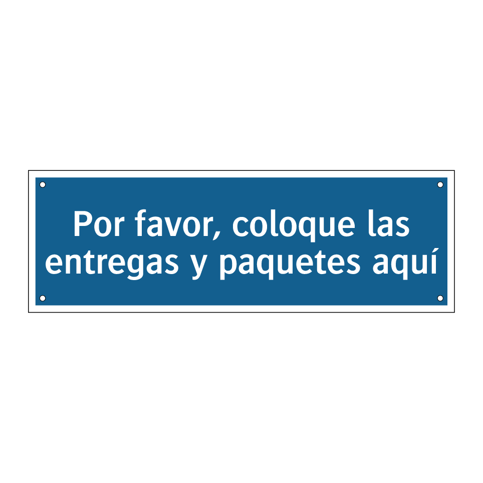 Por favor, coloque las entregas y paquetes aquí