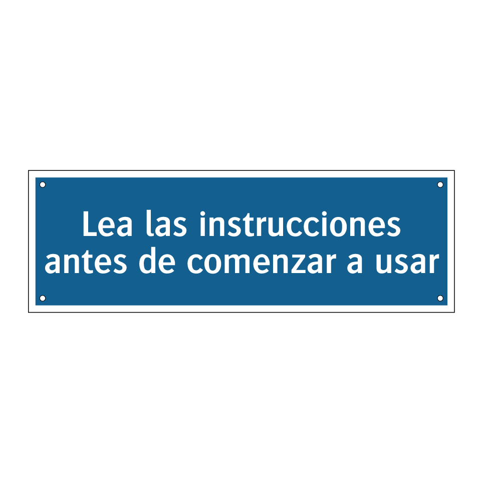 Lea las instrucciones antes de comenzar a usar