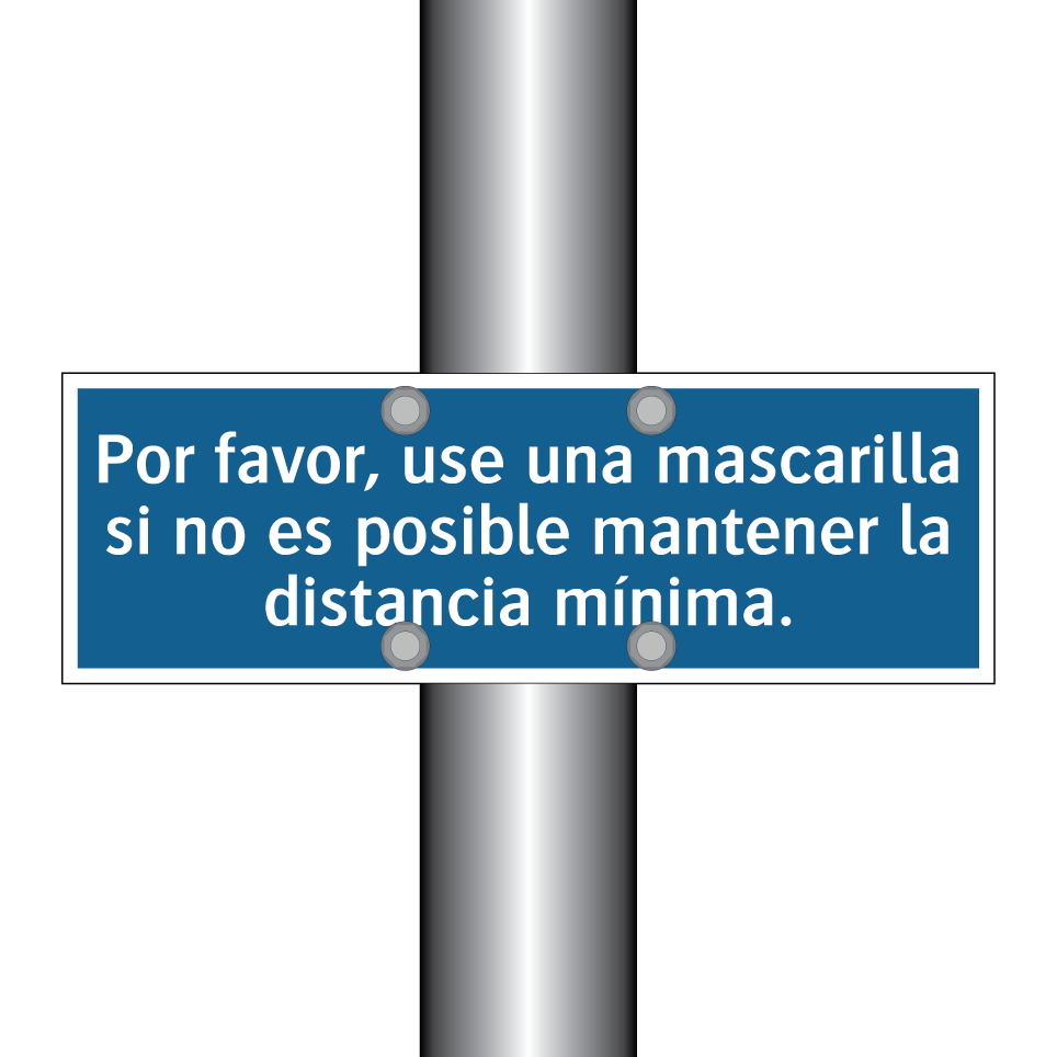 Por favor, use una mascarilla si no es posible mantener la distancia mínima.
