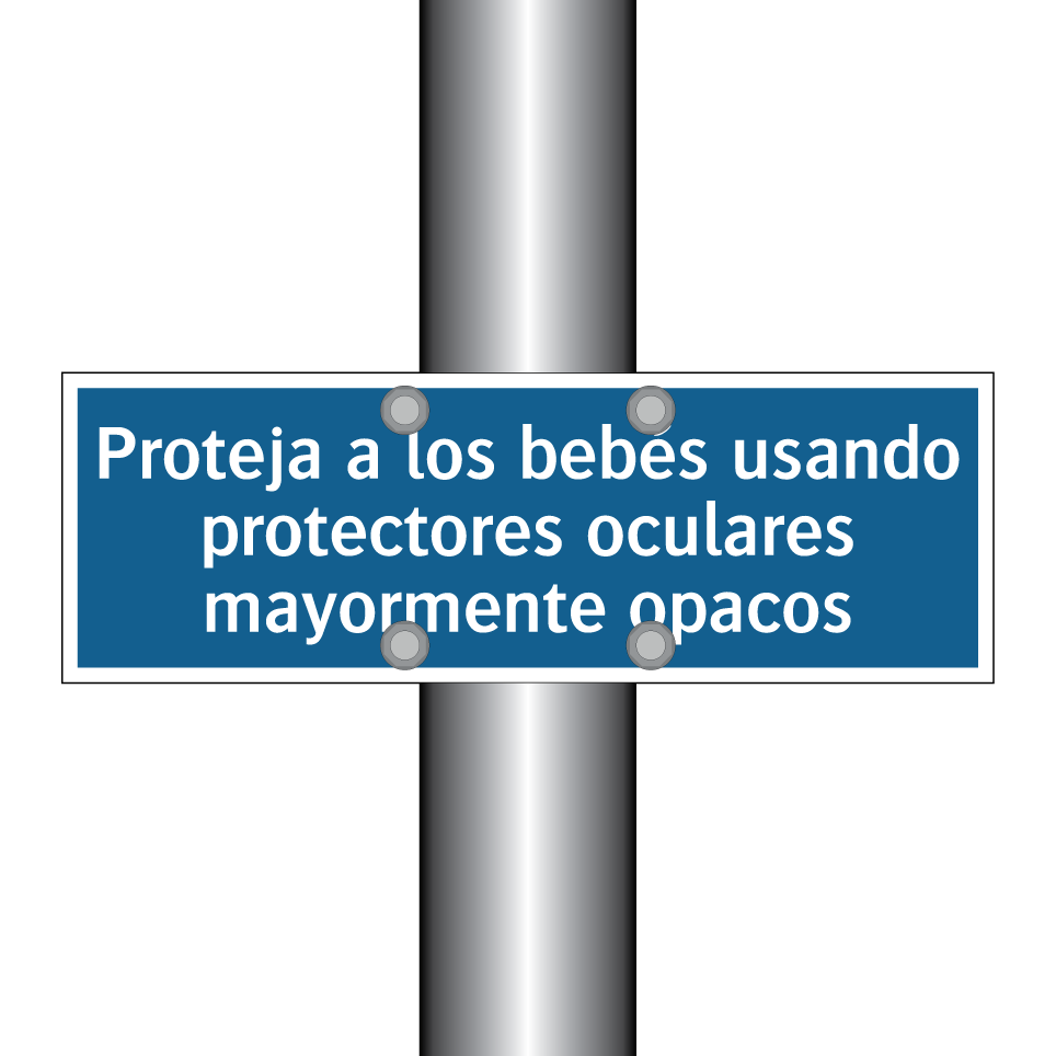 Proteja a los bebés usando protectores oculares mayormente opacos