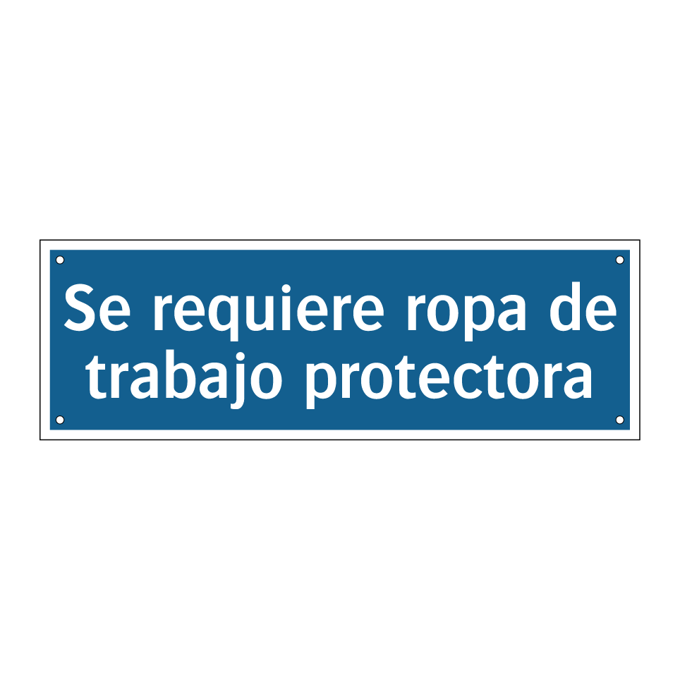 Se requiere ropa de trabajo protectora