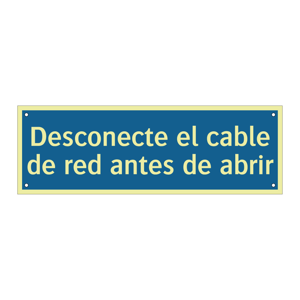 Desconecte el cable de red antes de abrir
