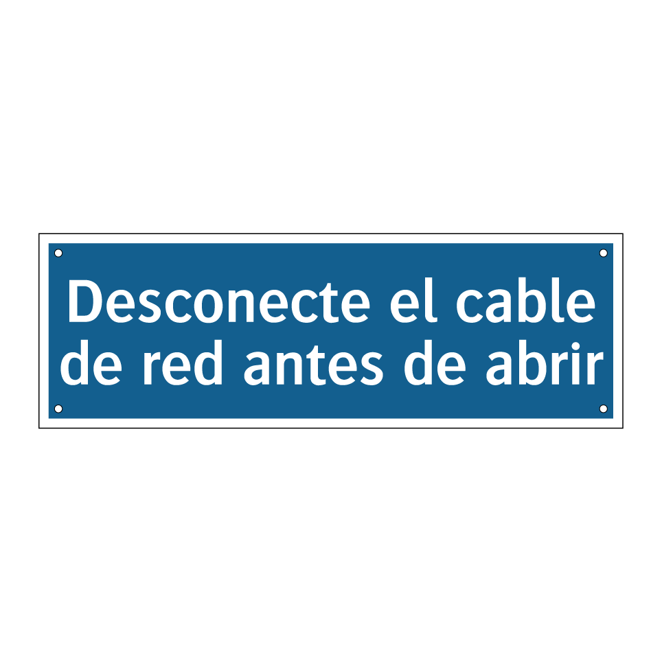 Desconecte el cable de red antes de abrir