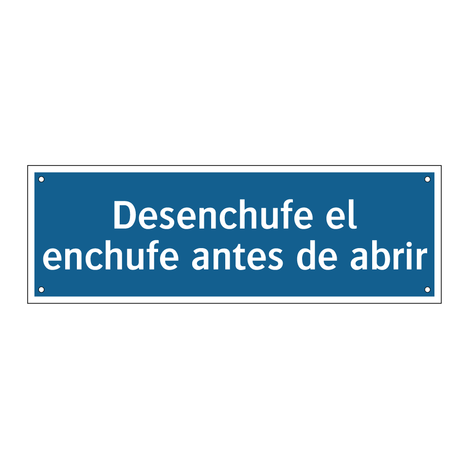 Desenchufe el enchufe antes de abrir