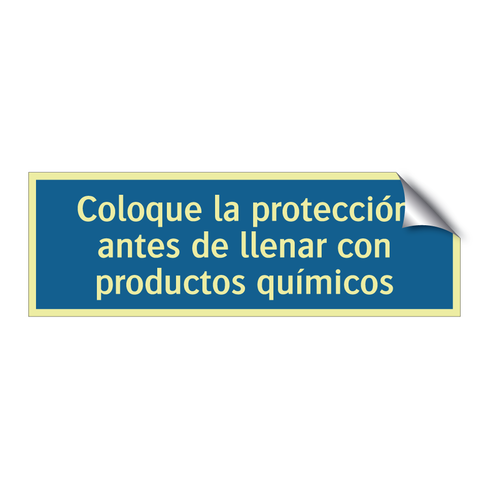 Coloque la protección antes de llenar con productos químicos