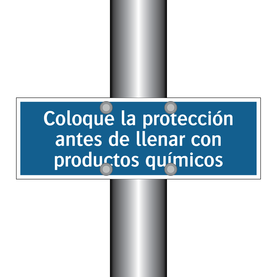 Coloque la protección antes de llenar con productos químicos