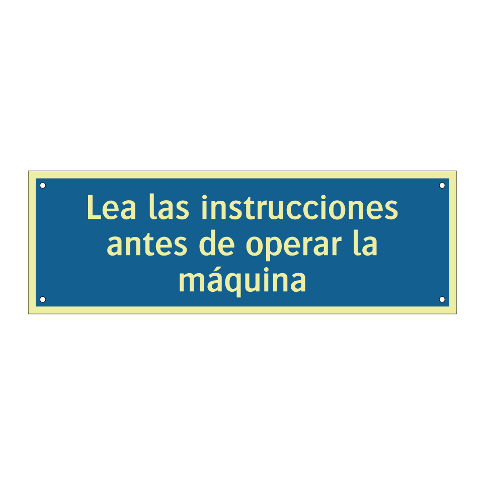 Lea las instrucciones antes de operar la máquina