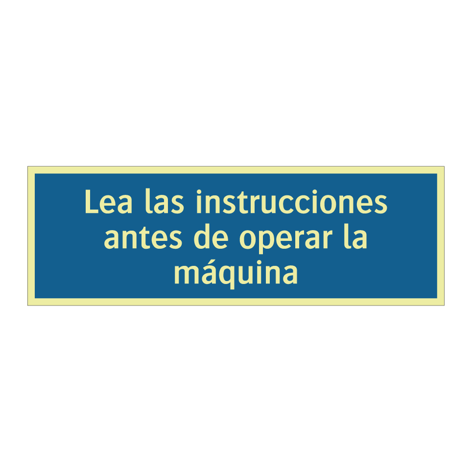 Lea las instrucciones antes de operar la máquina