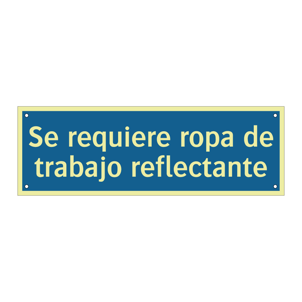 Se requiere ropa de trabajo reflectante