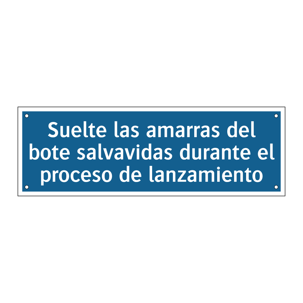 Suelte las amarras del bote salvavidas durante el proceso de lanzamiento