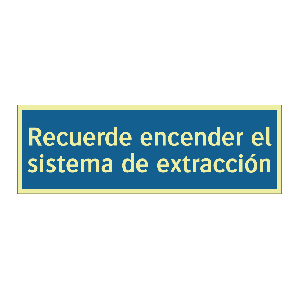 Recuerde encender el sistema de extracción