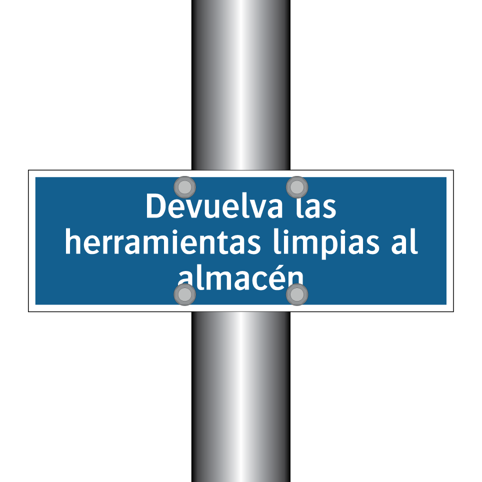 Devuelva las herramientas limpias al almacén