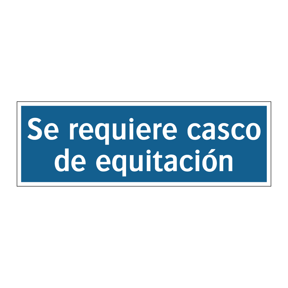 Se requiere casco de equitación