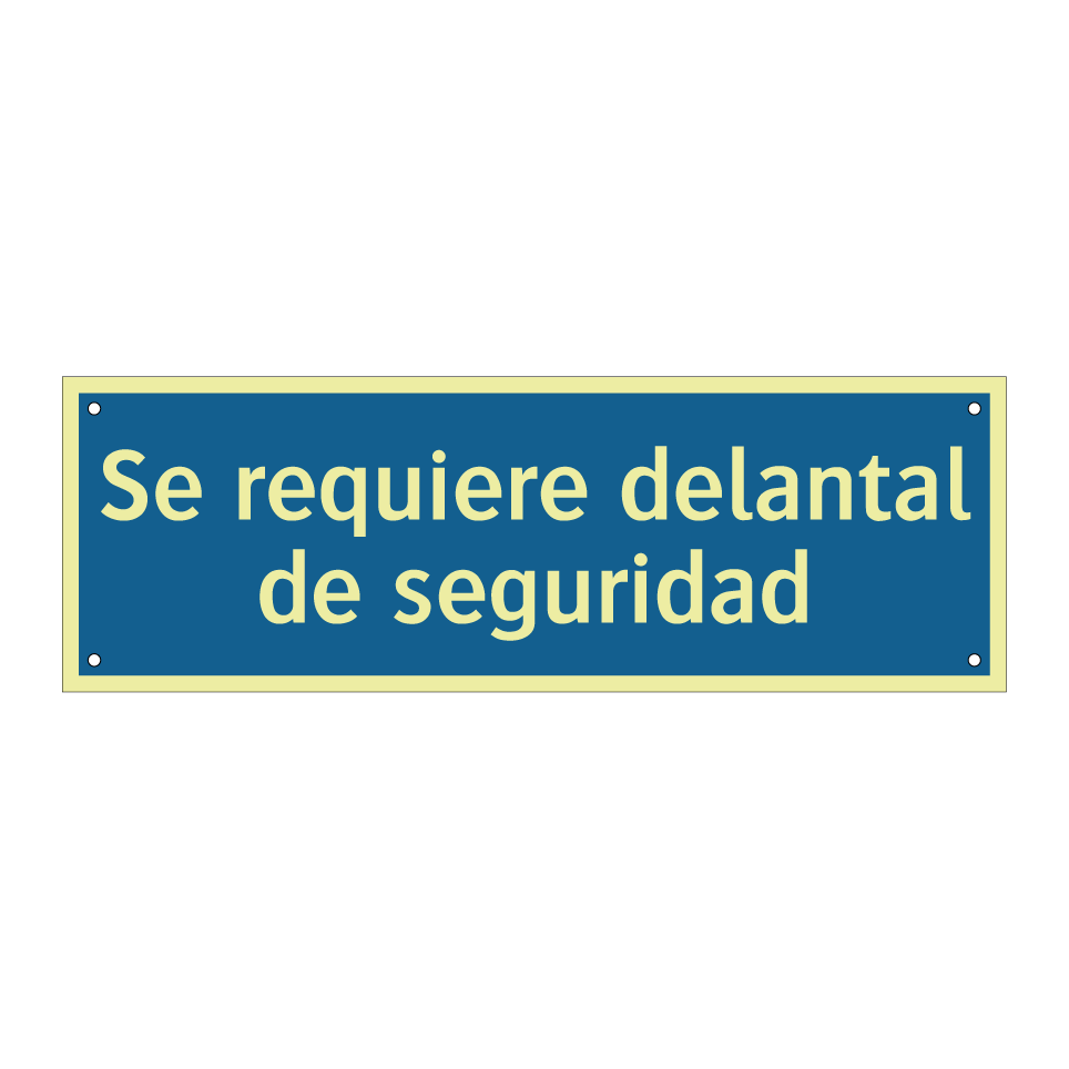 Se requiere delantal de seguridad
