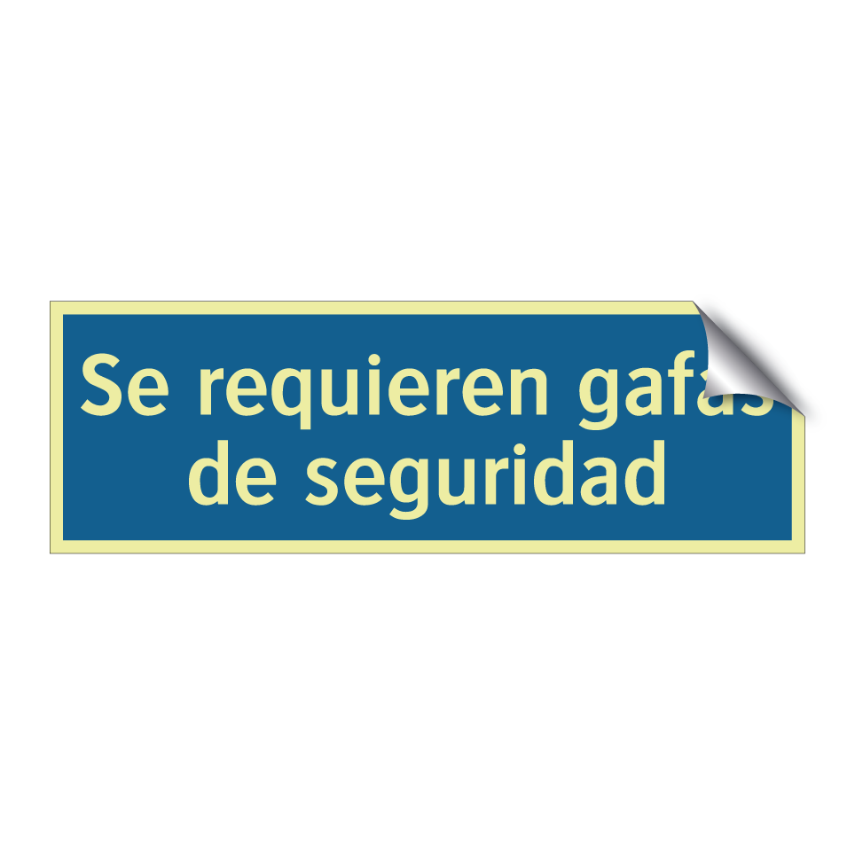 Se requieren gafas de seguridad