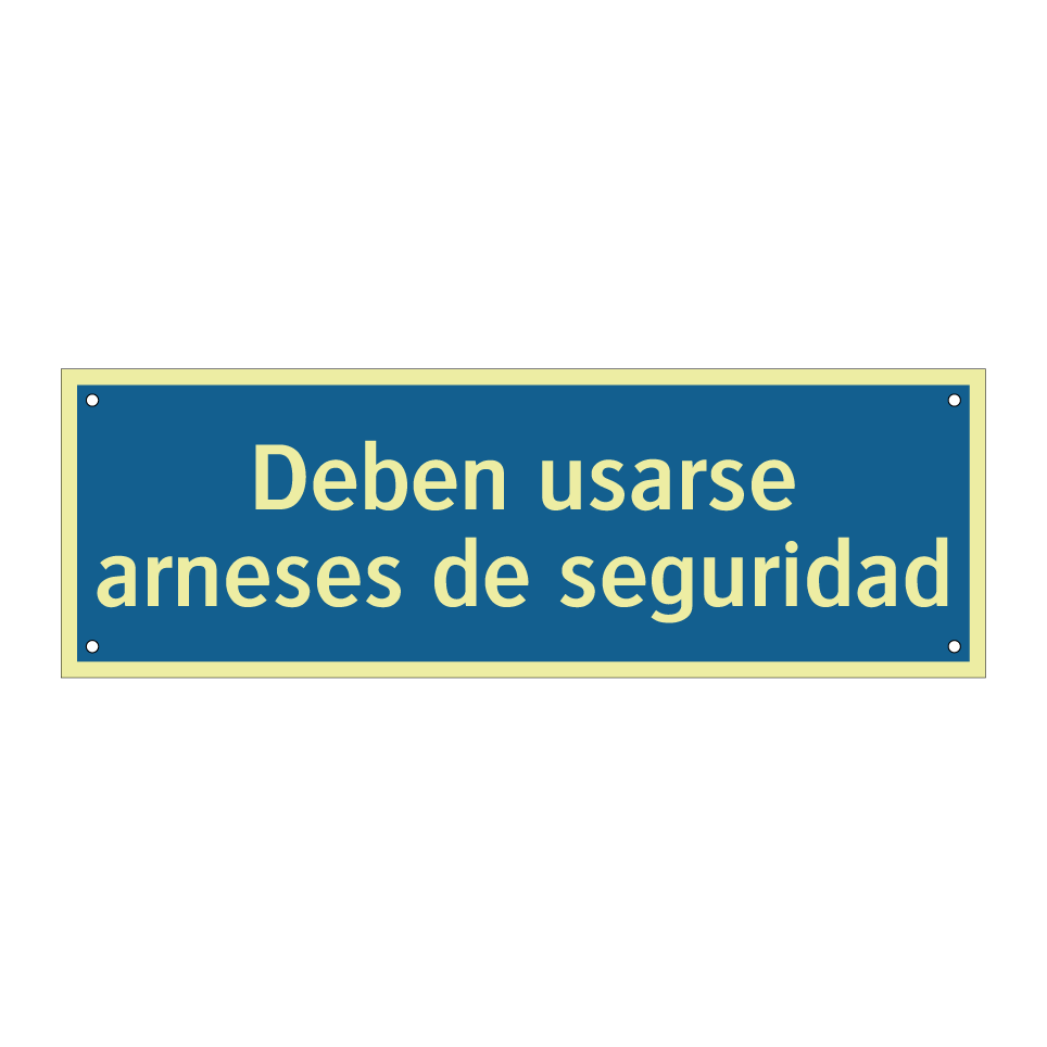 Deben usarse arneses de seguridad
