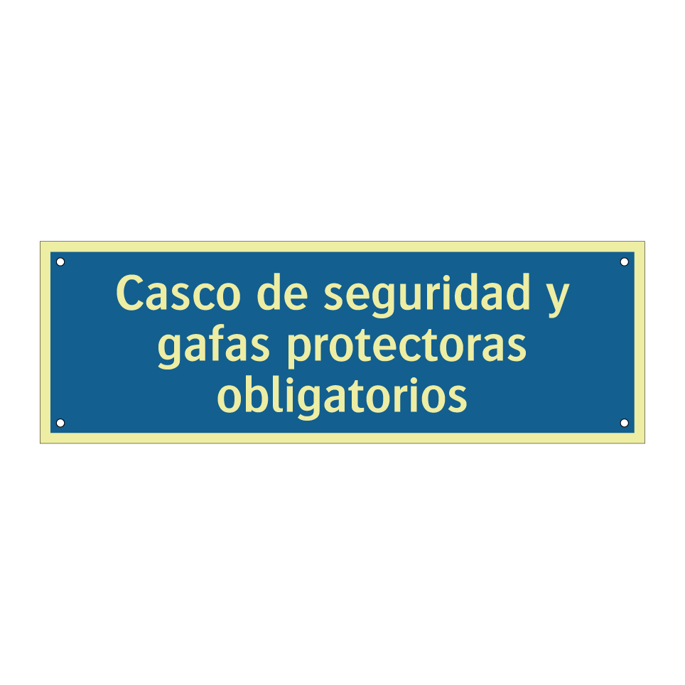 Casco de seguridad y gafas protectoras obligatorios