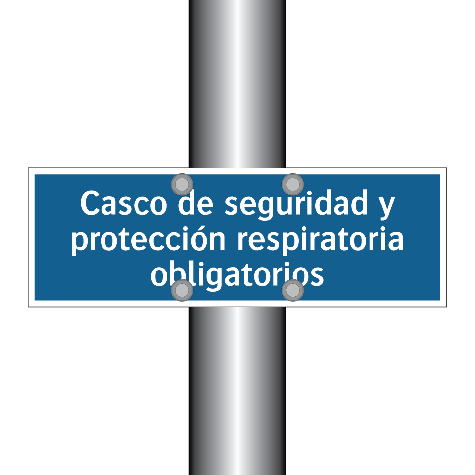 Casco de seguridad y protección respiratoria obligatorios