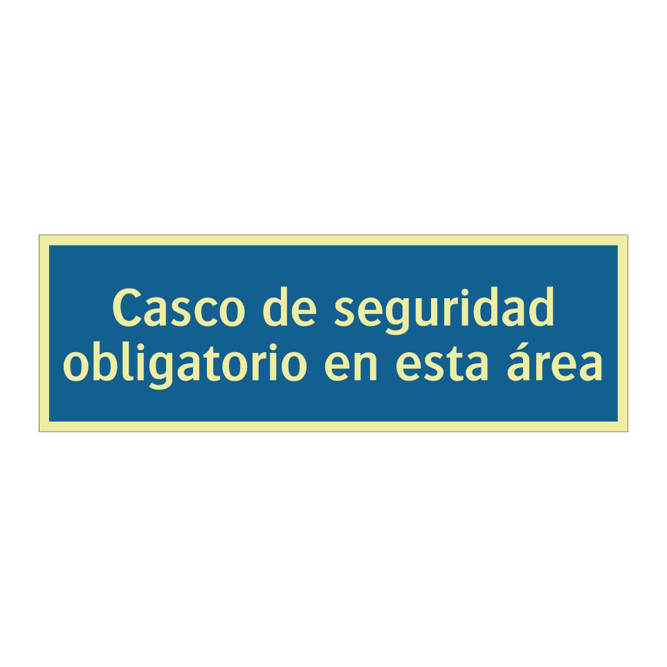 Casco de seguridad obligatorio en esta área